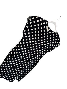 VTG Spenser Jeremy 100% Silk Cap Sleeve Dress Sz. 6 Black White Polka Dot